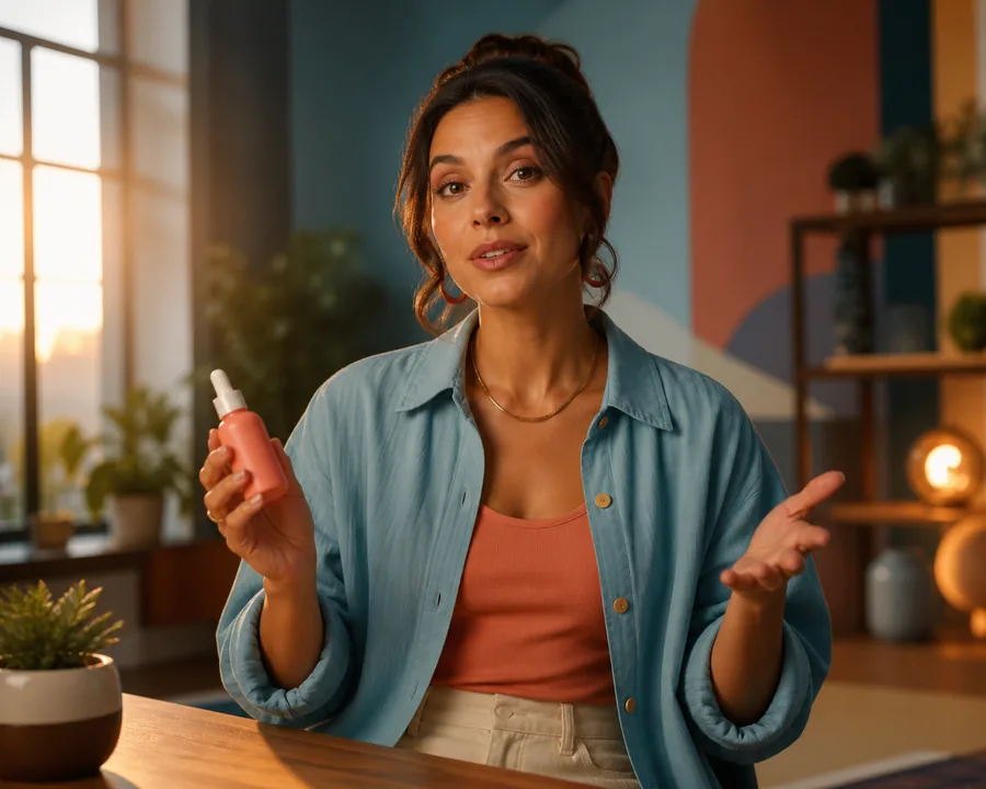 Cinematic product launch at golden hour example