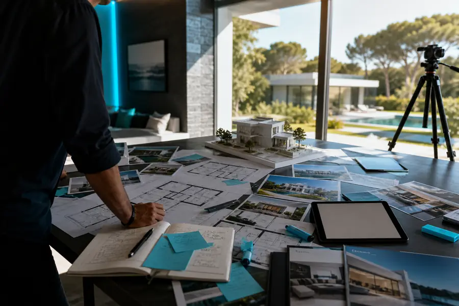 Raw property marketing concept before video treatment