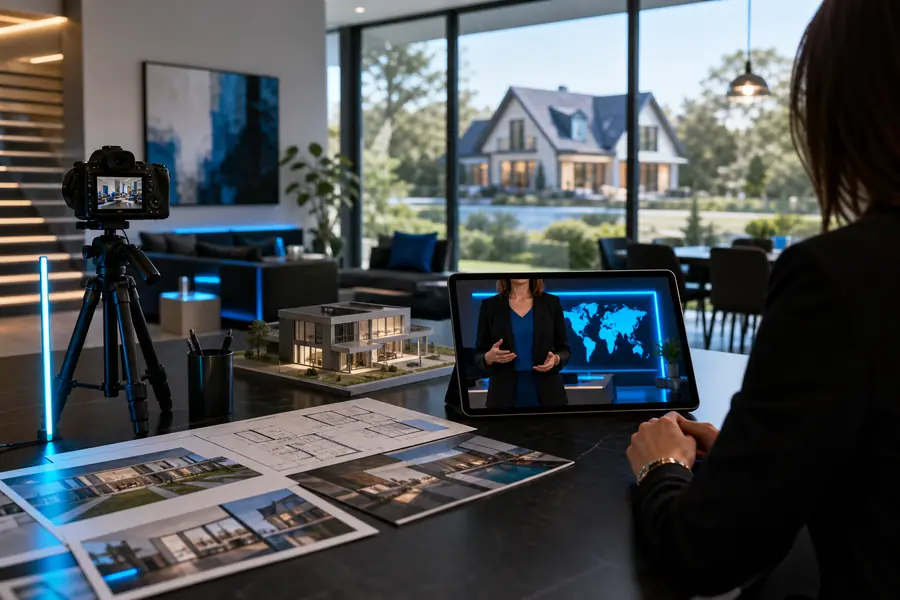 Polished property marketing concept after video treatment