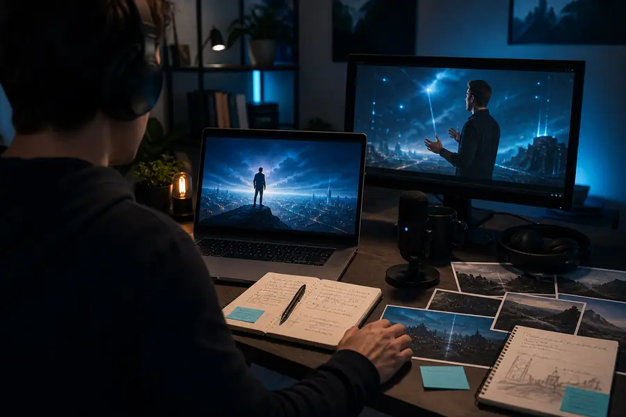 Polished presenter video scene prepared for online publishing