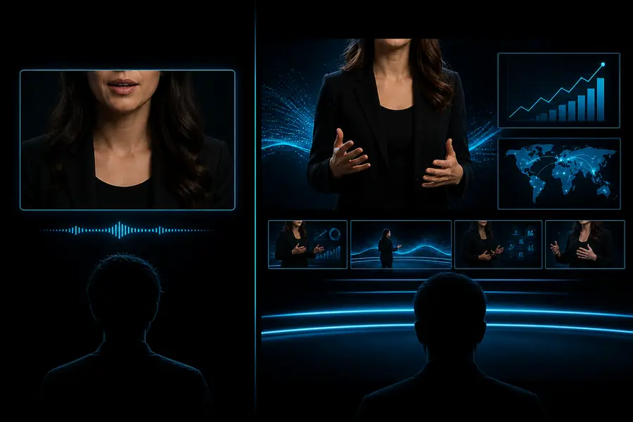 Beispiel für ein Video mit sprechendem Avatar für eine kurze Präsentatorennachricht